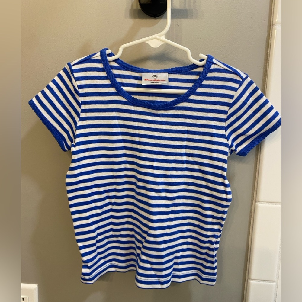 Hanna Andersson Blue and White Striped Shirt / Size 100 (3T) / EUC